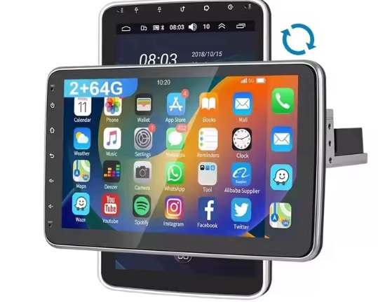 image 10.1-инчова 1din Android Car+Carplay мултимедия 2GB+64GB 360 градуса въртящ се сензорен екран