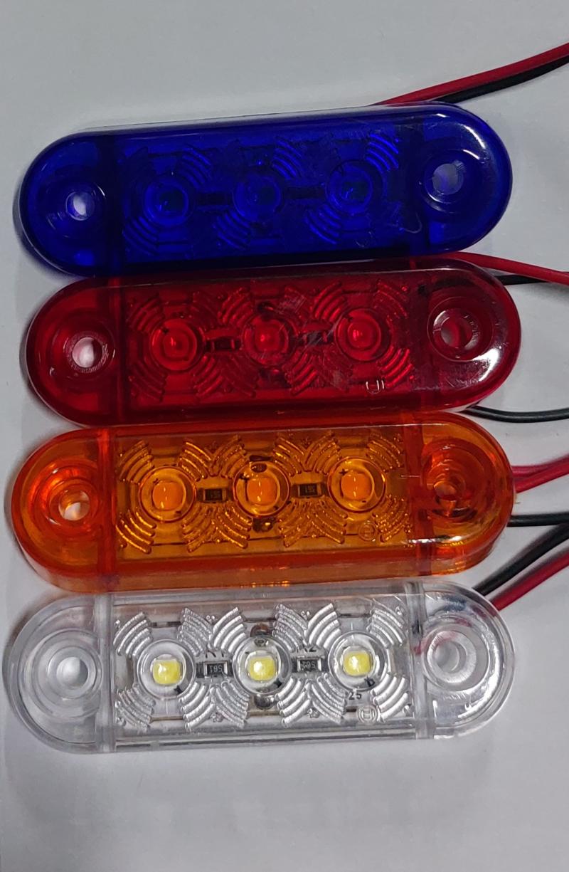 12V-24V - 3 LED страничен маркер токос габарит - за бус платформа камион ремарке автобус