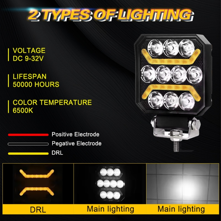 image_4 Диоден халоген LED бяла и жълта светлина габарит, 9-50V
