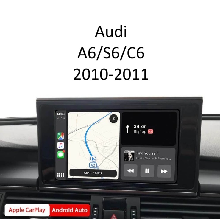 image Wireless Apple CarPlay & Android Auto Интерфейс – Audi A6/S6/C6 2010-2011 - с фабрична навигация вградена в таблото