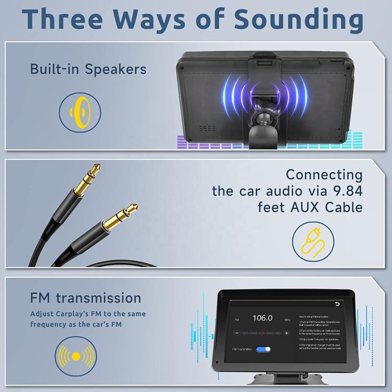 image_3 Преносим безжичен Carplay екран Airplay Android Auto Car Radio Stereo BT 7"