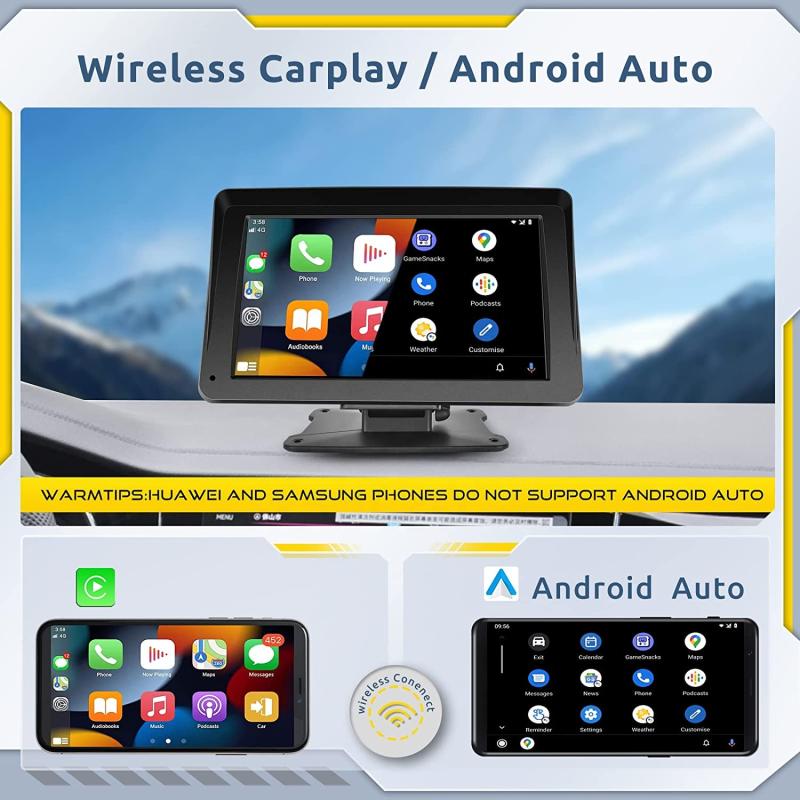 image_5 Преносим безжичен Carplay екран Airplay Android Auto Car Radio Stereo BT 7"
